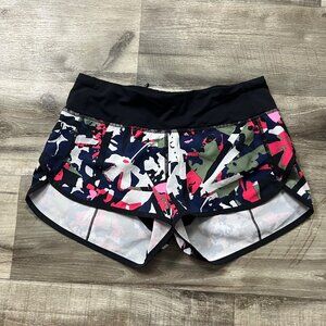 Lululemon Athletic Speed Running Lined Running Shorts Blossom Multi Size 2